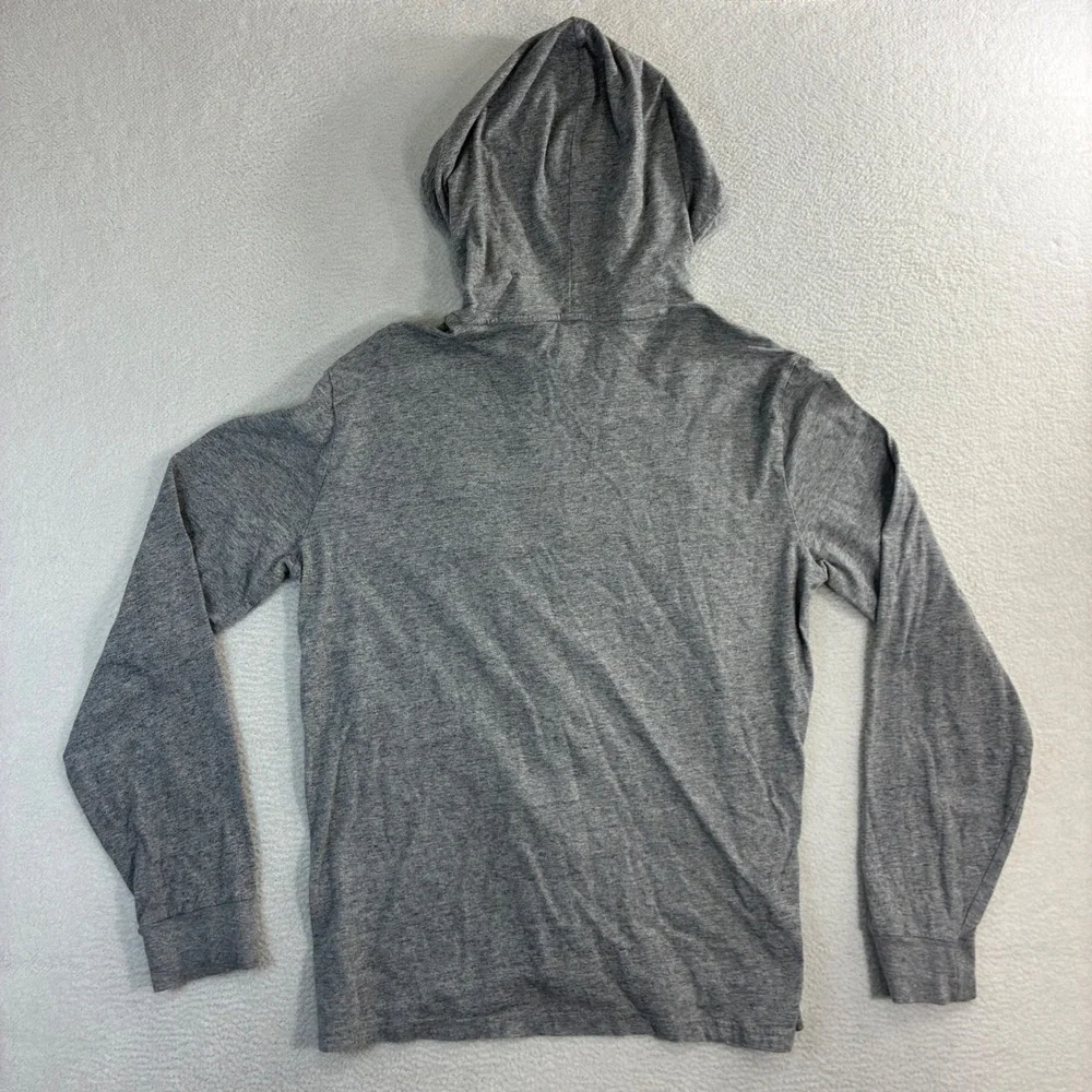 Polo‎ Ralph Lauren Hoodie Mens M Gray Lightweight Spellout Pullover Embroidered